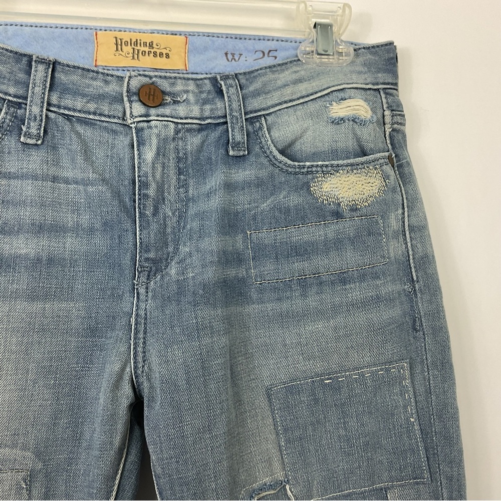 Holding Horses Patchwork Distressed Boyfriend Jea… - image 2